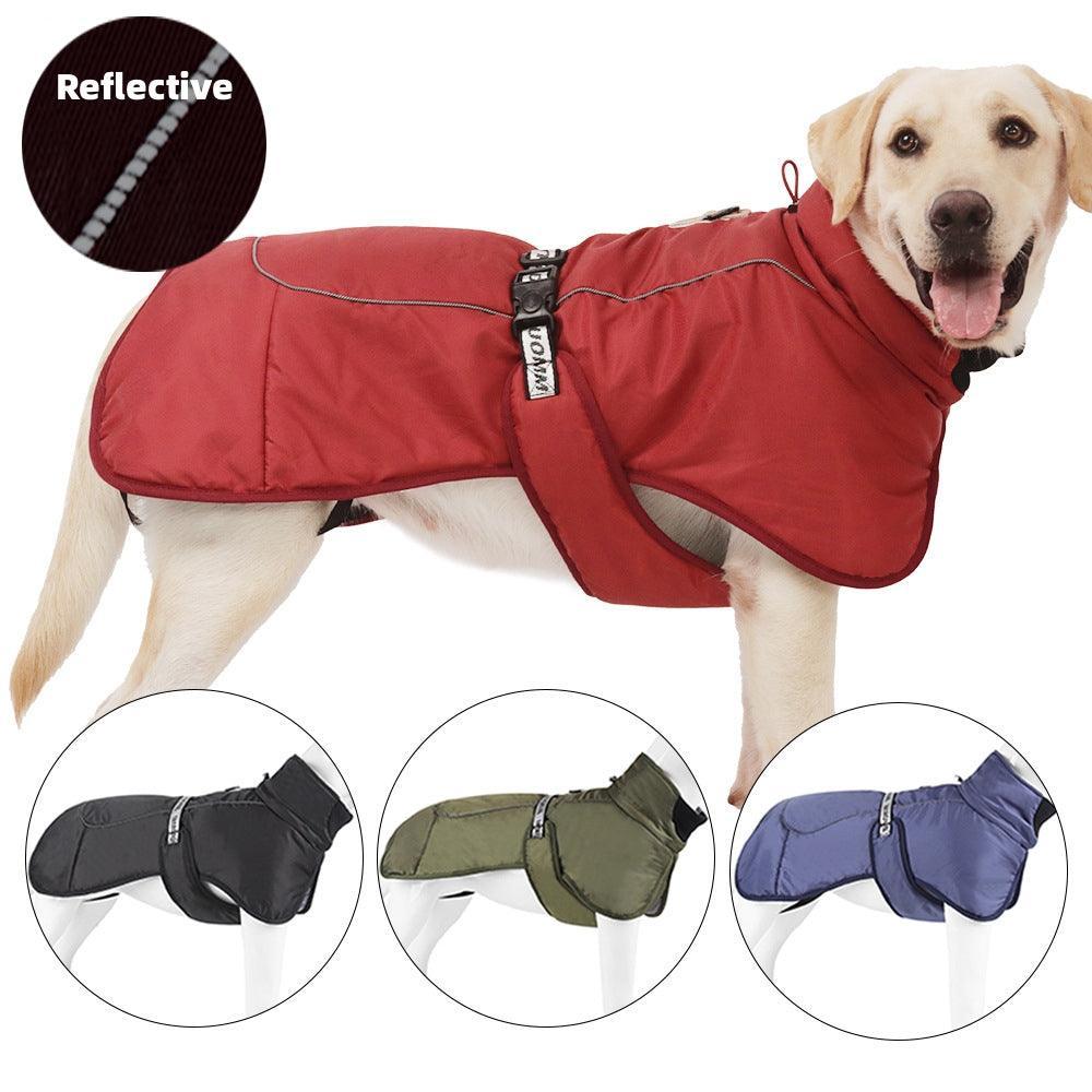 Cozy Canine Cloak: Stylish And Warm Pet Winter Wear With Reflective Safety